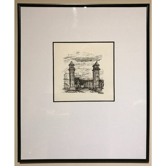 Set (12) Prints European Architecture Travel Sketches Signed Drawings DT Hubbell - Picture 6 of 7